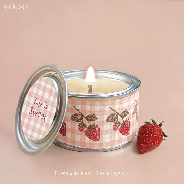 East Of India Tin Candles Assorted, DESIGN: Life Is Sweet