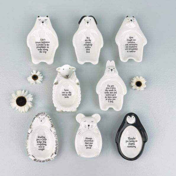 East Of India Small Flat Animal Dish Assorted