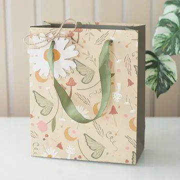 Medium Mushroom &amp; Flowers Giftbag 23cm