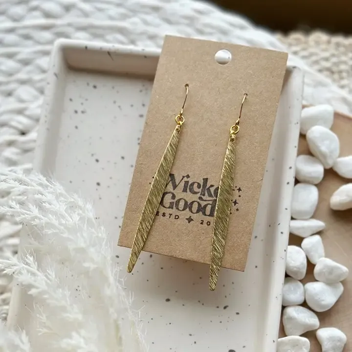Gold Long Metal Earrings