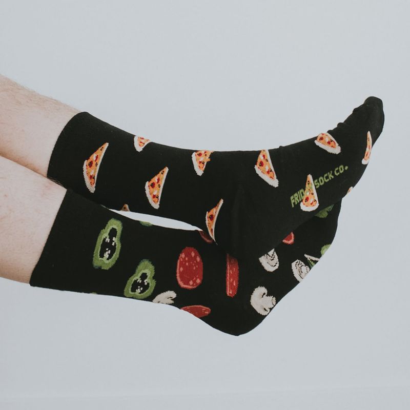 Men's Black Pizza Socks