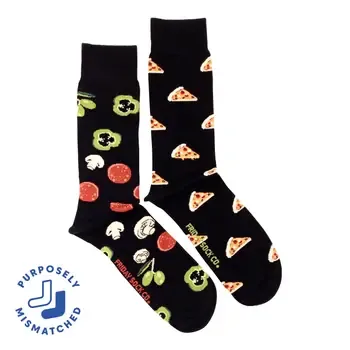 Men's Black Pizza Socks
