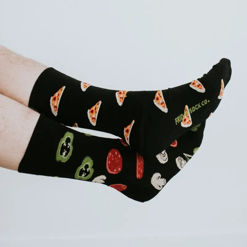 Men's Black Pizza Socks