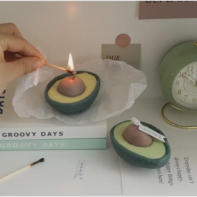 Avocado Shaped Candle