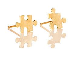 Gold Puzzle Piece Earrings
