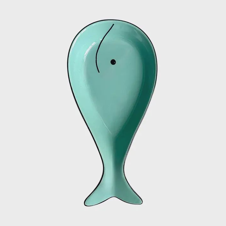 Ceramic Whale Spoon Rest Turquoise