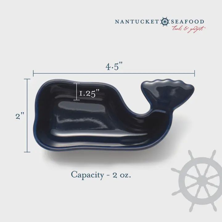 Whale Condiment Bowl Blue