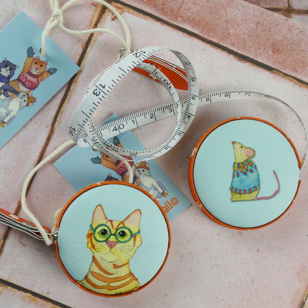 Emma Ball Measuring Tape Assorted, ANIMALS: Cat With Mittens