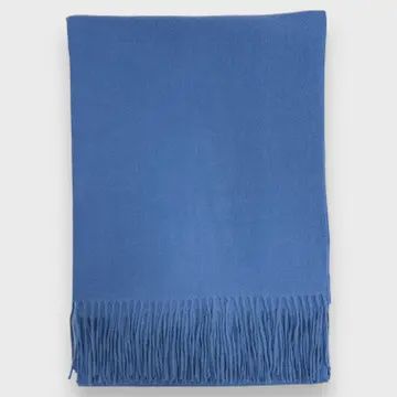 Classic Plain Wool Blend Scarves Assorted, Colour: Blue