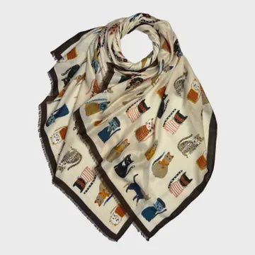 Cats With Costumes Lightweight Scarf Cream