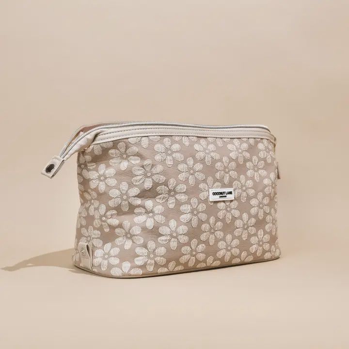 Coconut Lane Mocha Flower Pouch