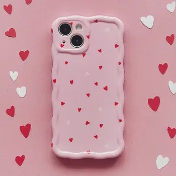 Wavy Pink Hearts iPhone 14 Pro Max Case
