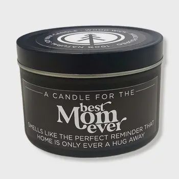 Funny Wood Wick Candles Assorted, DESIGN: Best Mom Ever