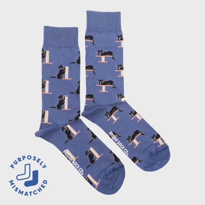 Men's Cozy Black Cat Socks