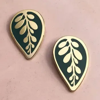 ENAMEL LEAF EARRINGS