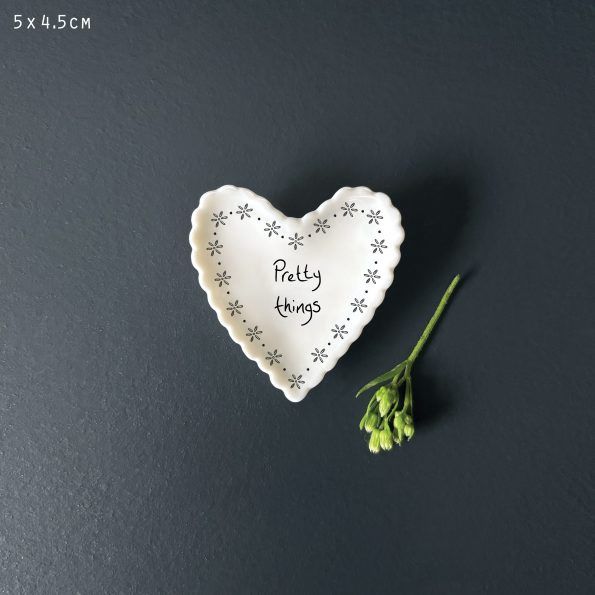 Scallop Heart Trinket Dish Small Assorted