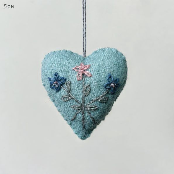 Embroidered Floral Heart Hanger