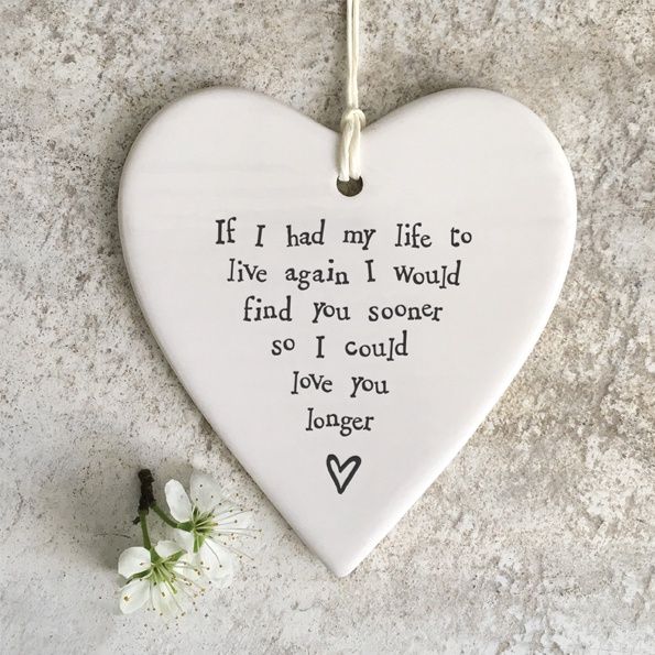 East Of India Heart Hanger, DESIGN: If I Had My Life Again