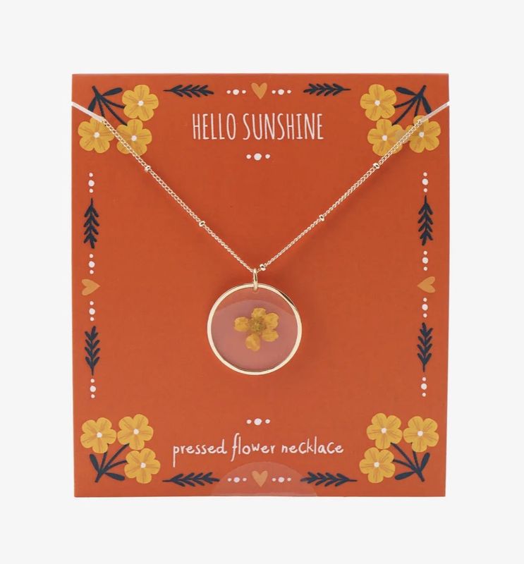 HELLO SUNSHINE PRESSED FLOWER NECKLACE
