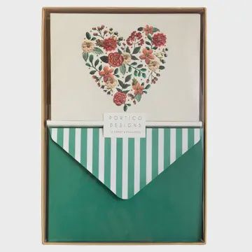 EMBRODERED HEART BOXED CARDS