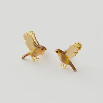 ENAMEL ROBIN STUDS