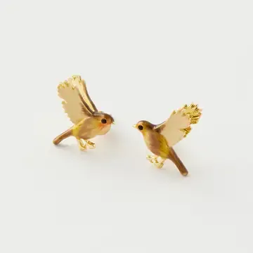ENAMEL ROBIN STUDS