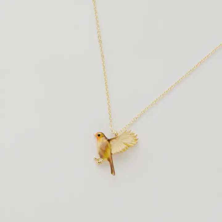 ENAMEL FLYING ROBIN NECKLACE