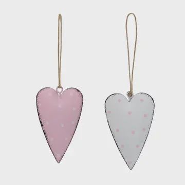 SMALL METAL HEART PINK OR WHITE
