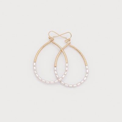Artificial pearl dangle earrings