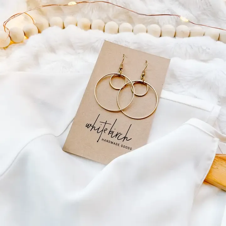 BRASS DOUBLE CIRCLE EARRINGS