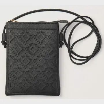 Memories Leather Black Aztec Print Crossbody Purse