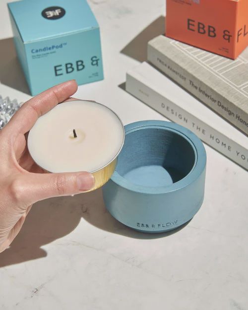 REFILLABLE CONCRETE CANDLE SET