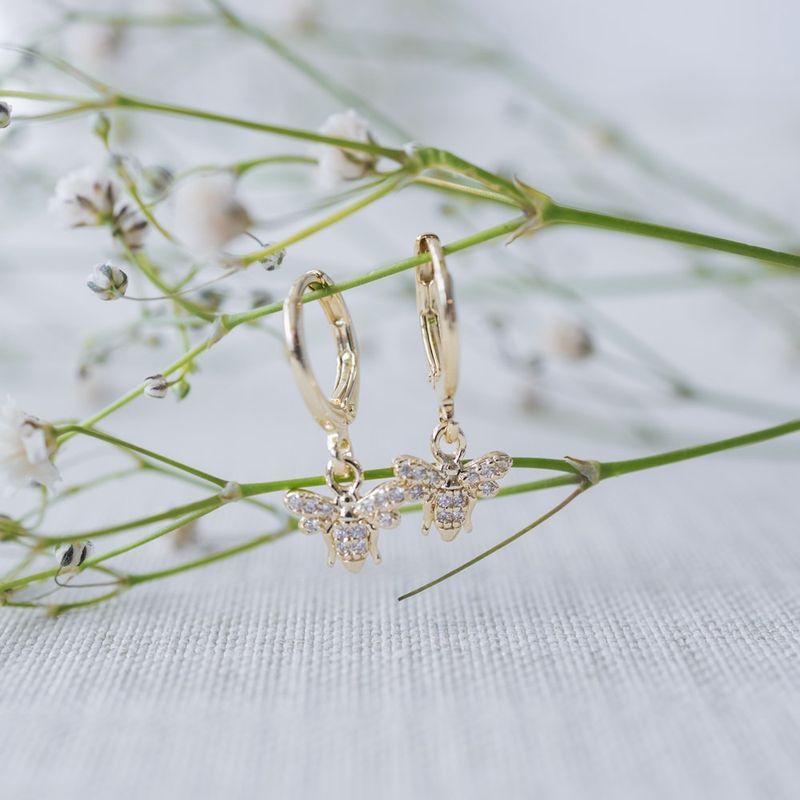 BEE SHINY HOOPS GOLD