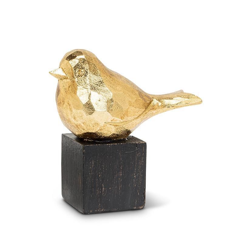 Small Gold Sparrow On Black Base