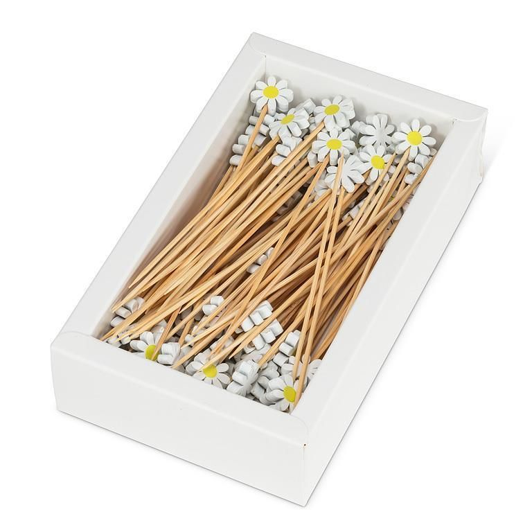 Abbott Party Bamboo Toothpicks, DESIGN: White Daisy