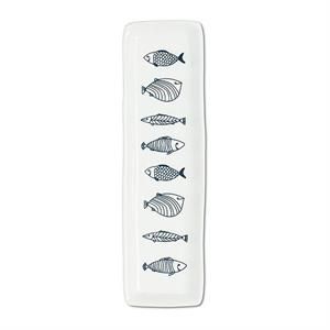 Ceramic Long Thin Fish Plate White