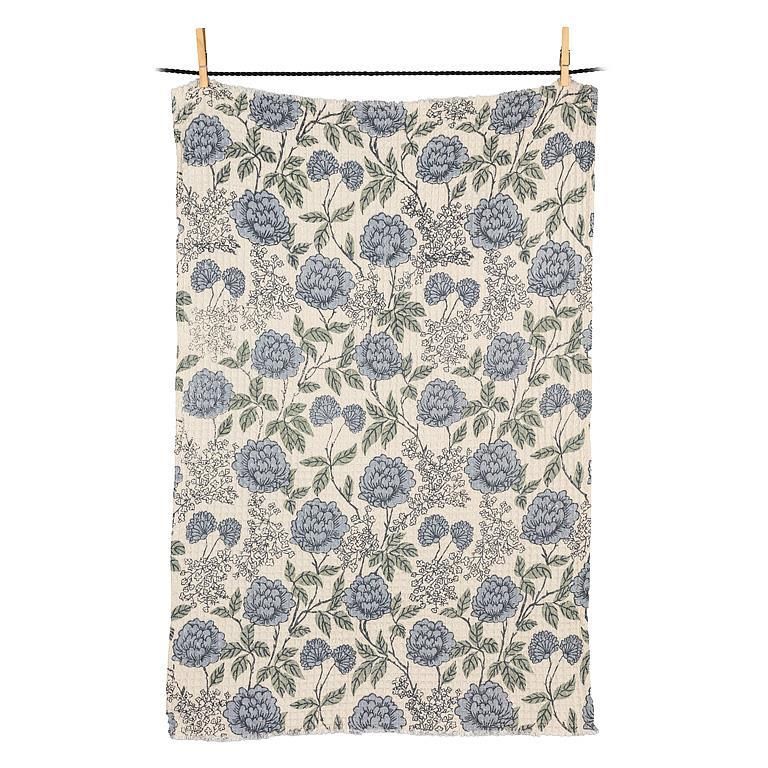 Floral Kitchen Towel, Colour: Blue