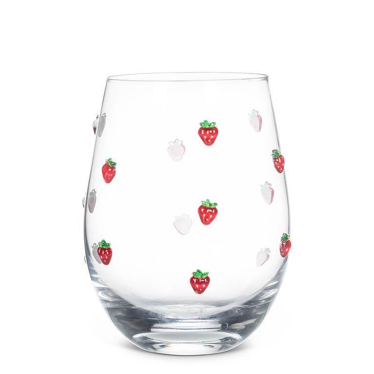 Stemless Wine Glass, DESIGN: Strawberries