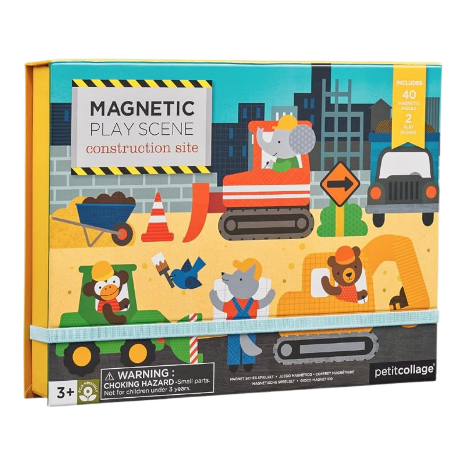 Petit Collage Magnetic Play Scene, CHARACTER: Construction Site