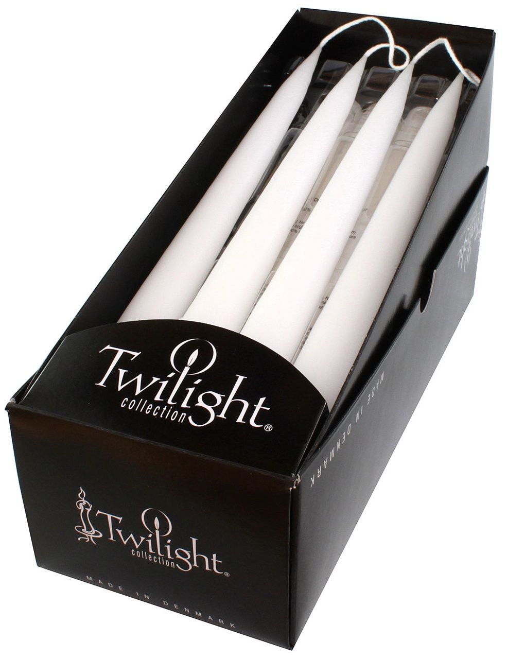 Twilight 12 Inch Taper Candles, Colour: White
