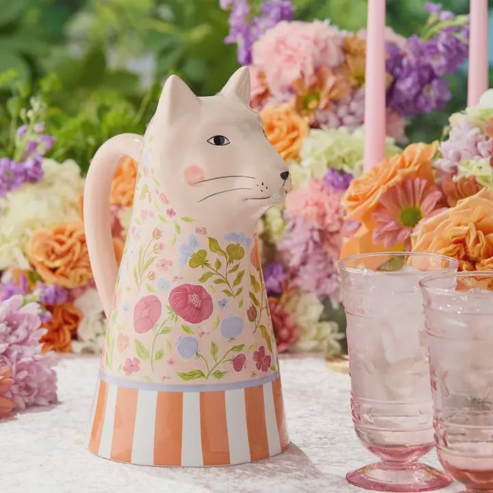 Floral Cat Pitcher