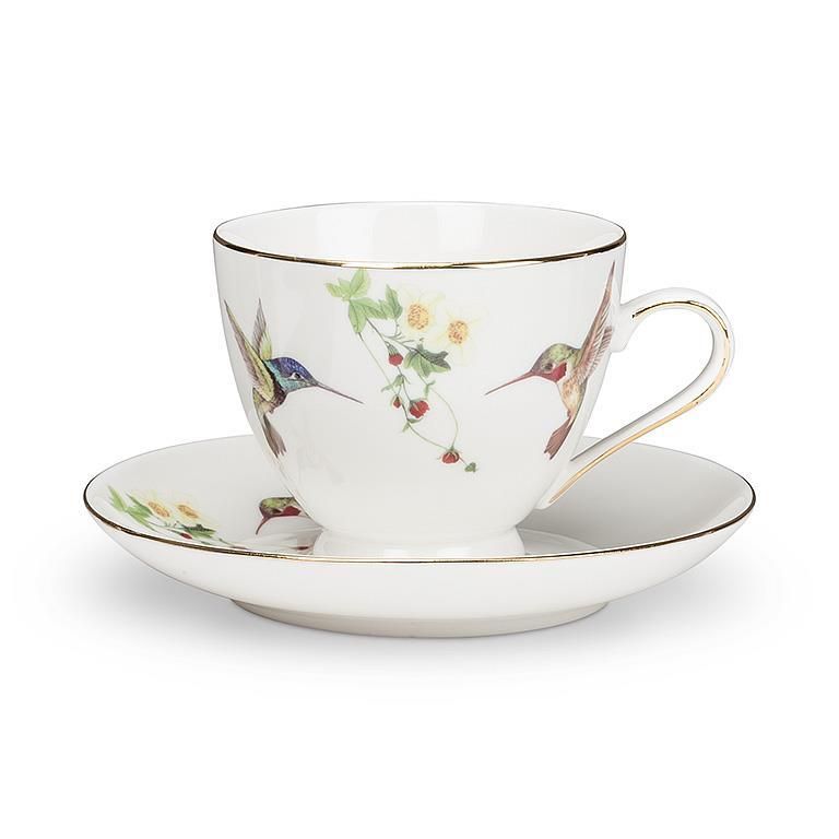 Hummingbird Teacup &amp; Saucer Set