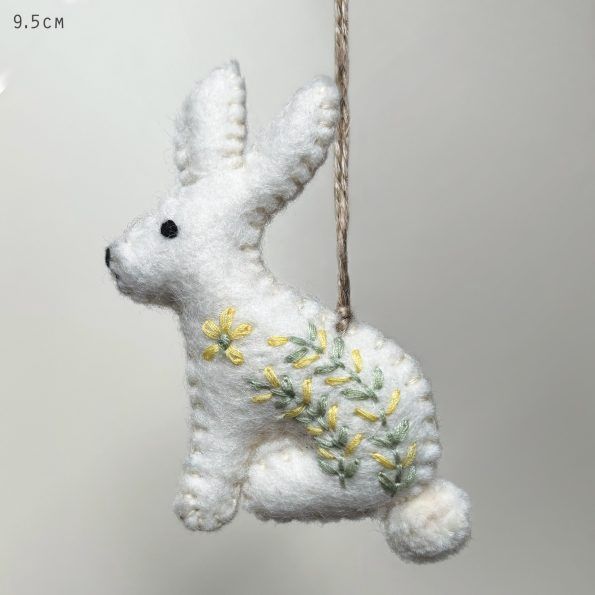 Slim Embroidered Rabbit Ornament