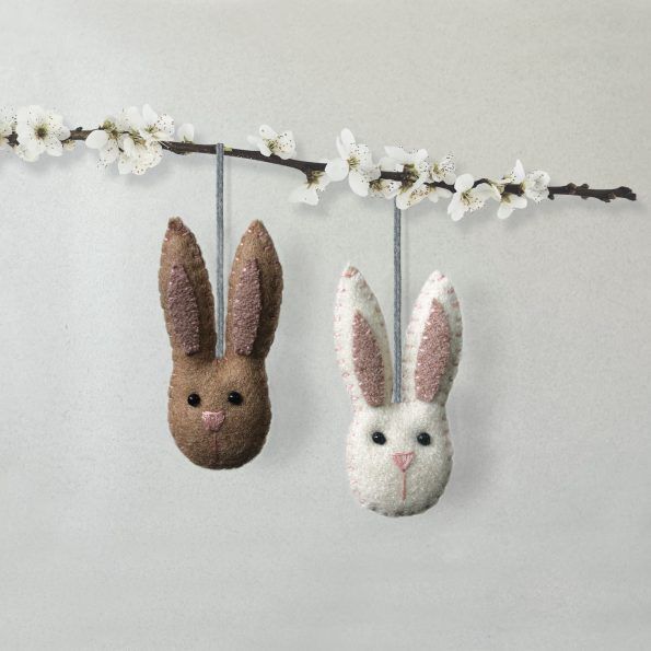 Small Felt Hanging Rabbit Head