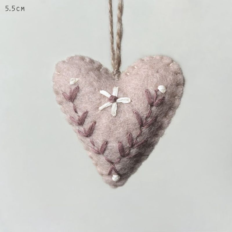 Embroidered Felt Heart Hanger