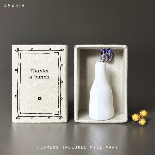 Matchbox Vase With Flowers