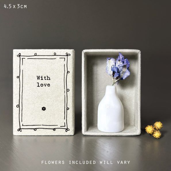 Matchbox Vase With Flowers, DESIGN: With Love