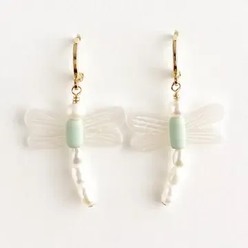 Ethereal Dragonfly Dangle Earrings