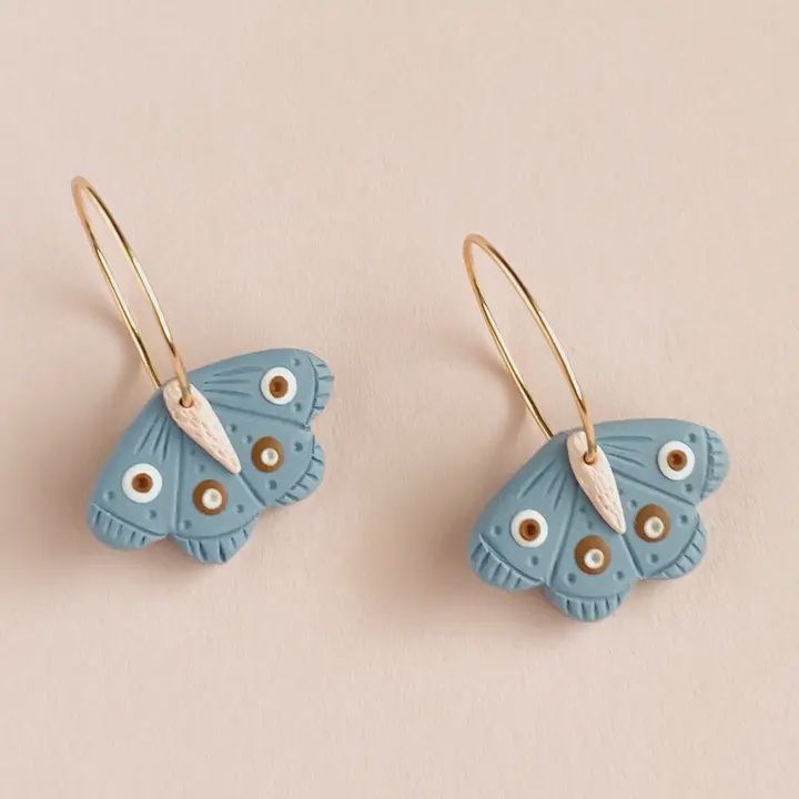 Baby Moth Hoop Earrings