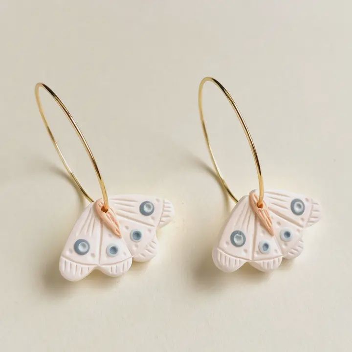 Baby Moth Hoop Earrings
